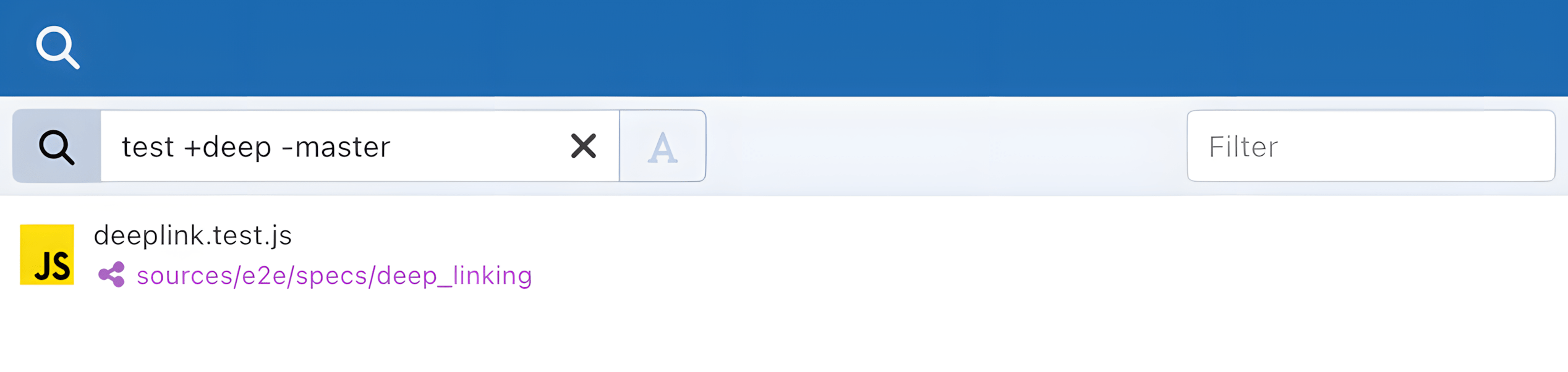 Recherche simple Résultats de recherche Sync-in par nom de fichier ou chemin