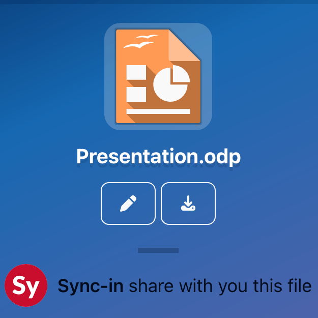 Page d'accès à un fichier par lien public Sync-in