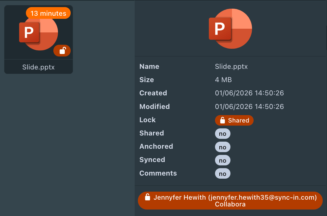 Sync-in file locking status in the file manager