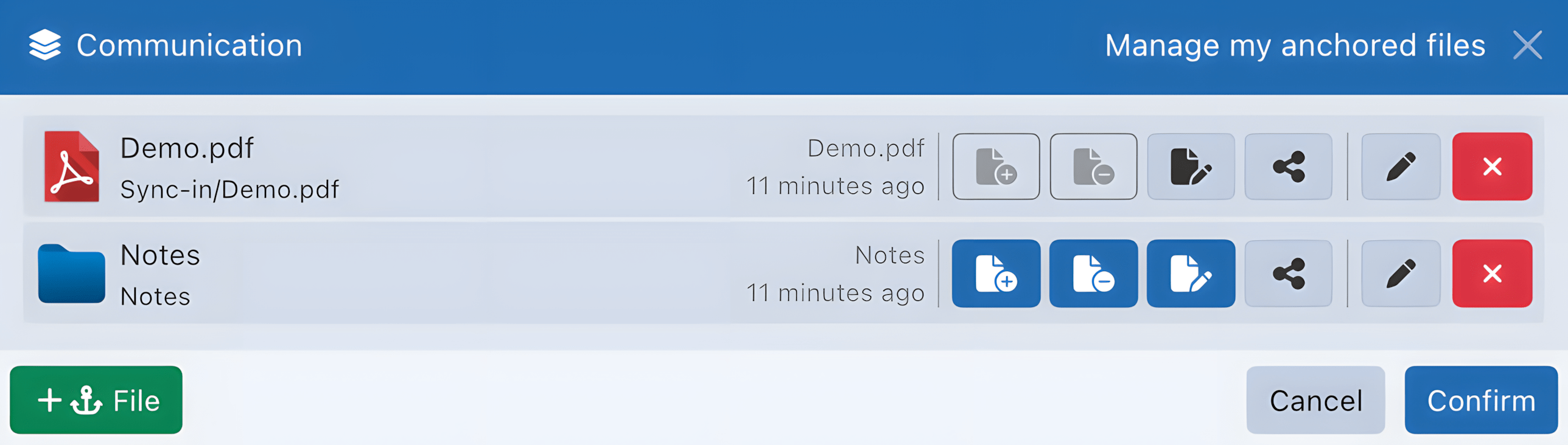 Anchored file permissions Sync-in permissions for anchored files in a collaborative space
